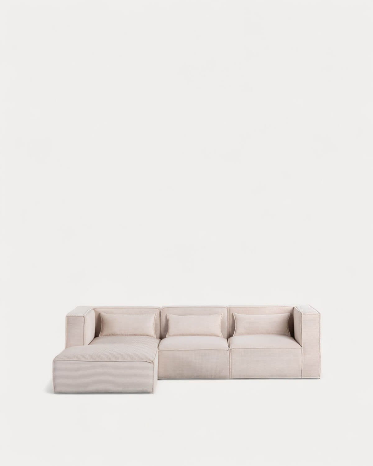 Canapé Chaise Longue Modulaire en Velours Côtelé Épais Kilhe, image de la gelerie 1