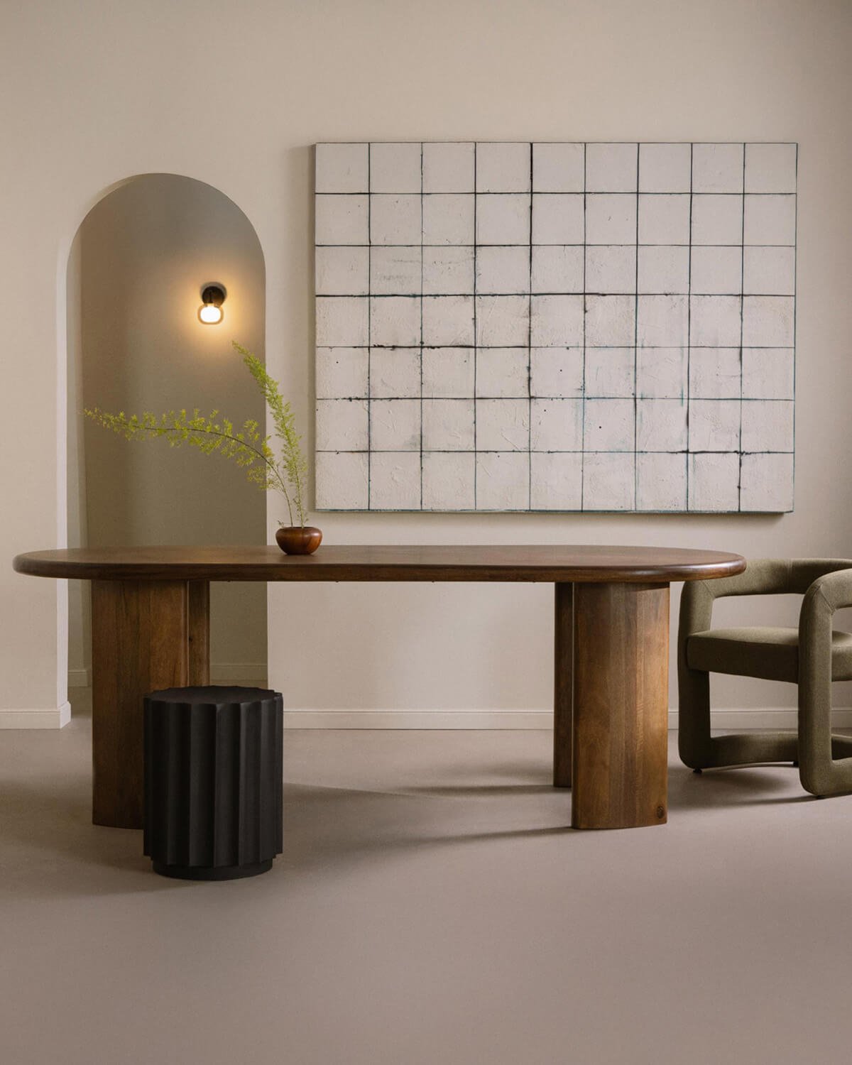 Table à Manger Ovale en Bois de Manguier (220x100 cm) Leno, image de la gelerie 2