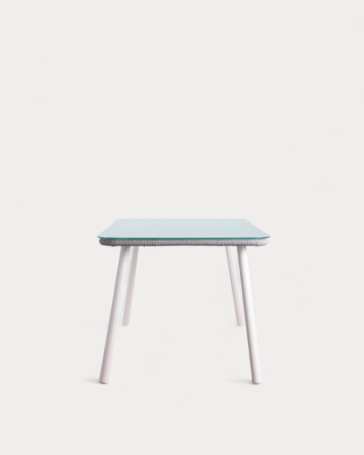 Table de Salle à Manger Rectangulaire en Aluminium et Verre (160x90 cm) Drian, image de la gelerie 4