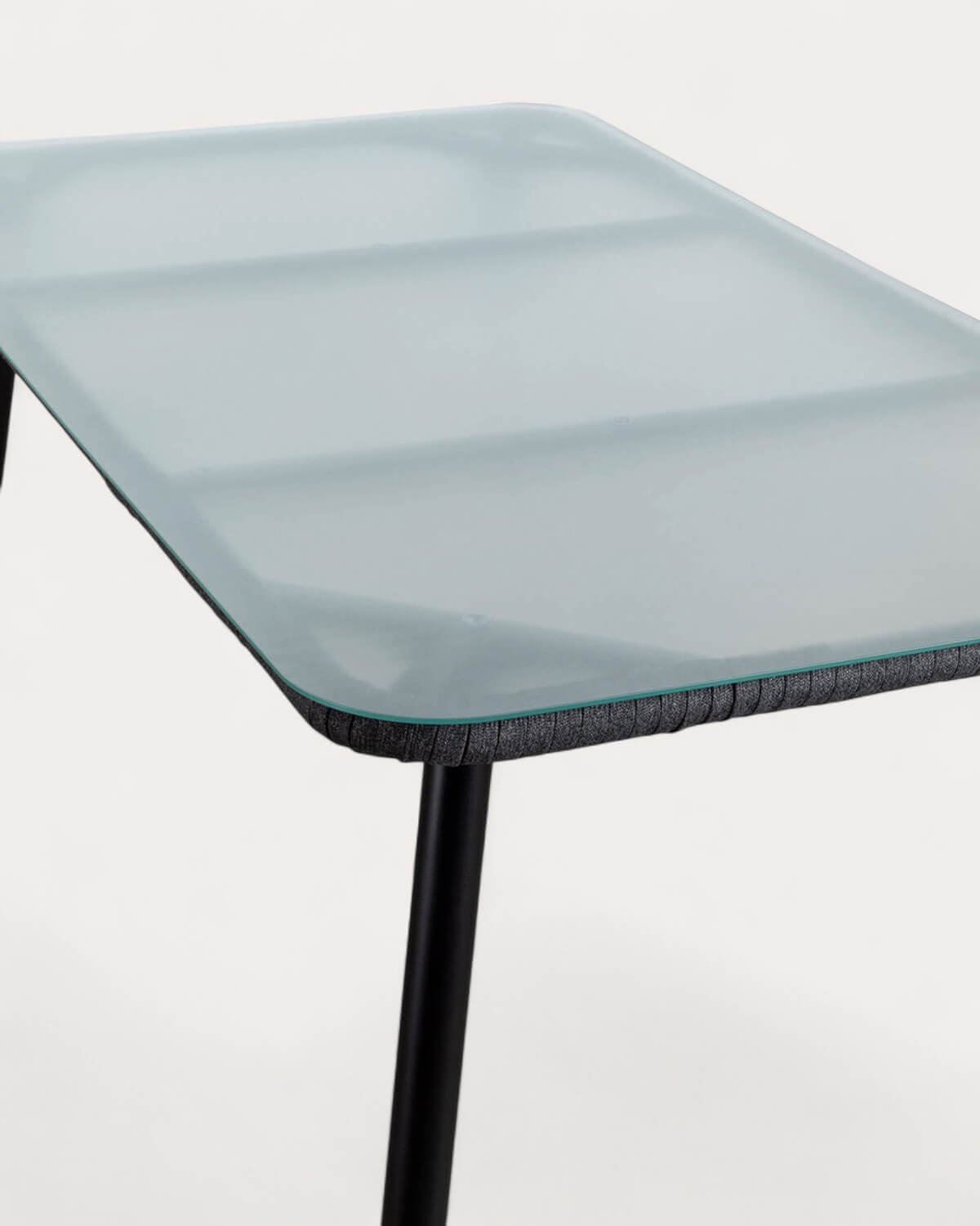 Table de Salle à Manger Rectangulaire en Aluminium et Verre (160x90 cm) Drian, image de la gelerie 5