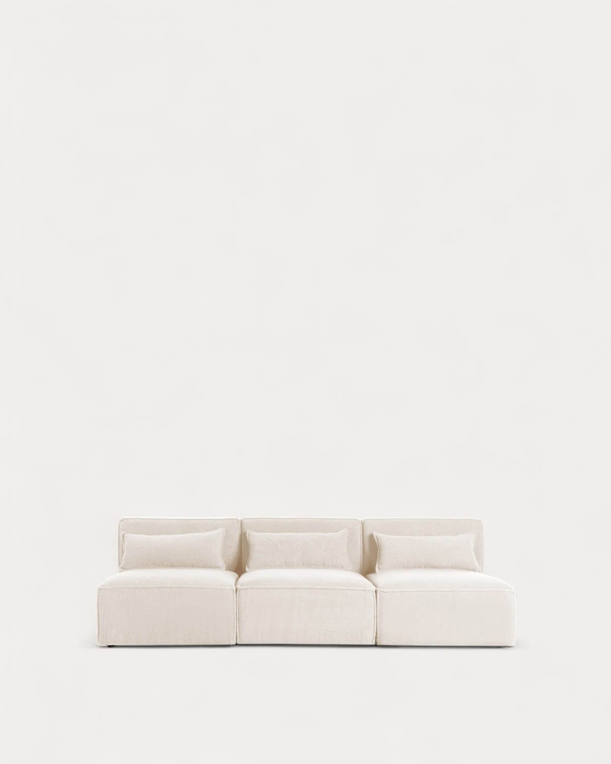 Canapé modulable 3 pièces en tissu Bouclé Kilhe, image de la gelerie 1
