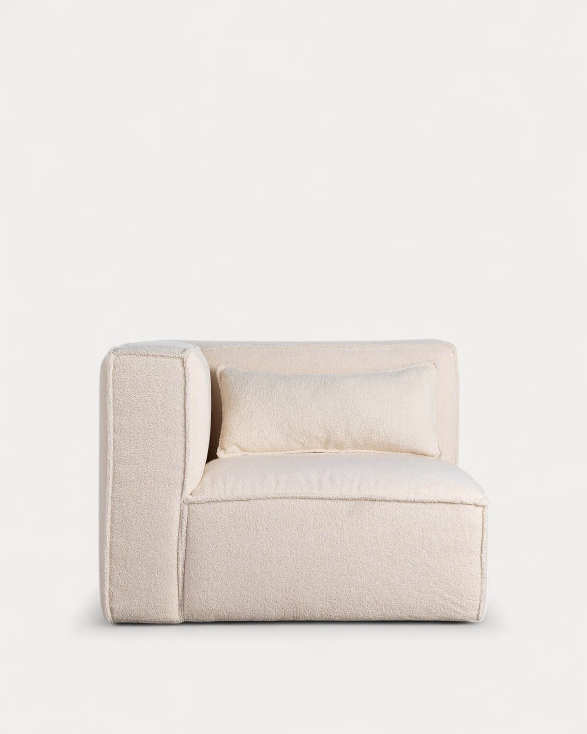 Canapé Modulable 3 Pièces avec 2 Fauteuils d'Angle et Pouf en Tissu Bouclé Kilhe, image de la gelerie 3