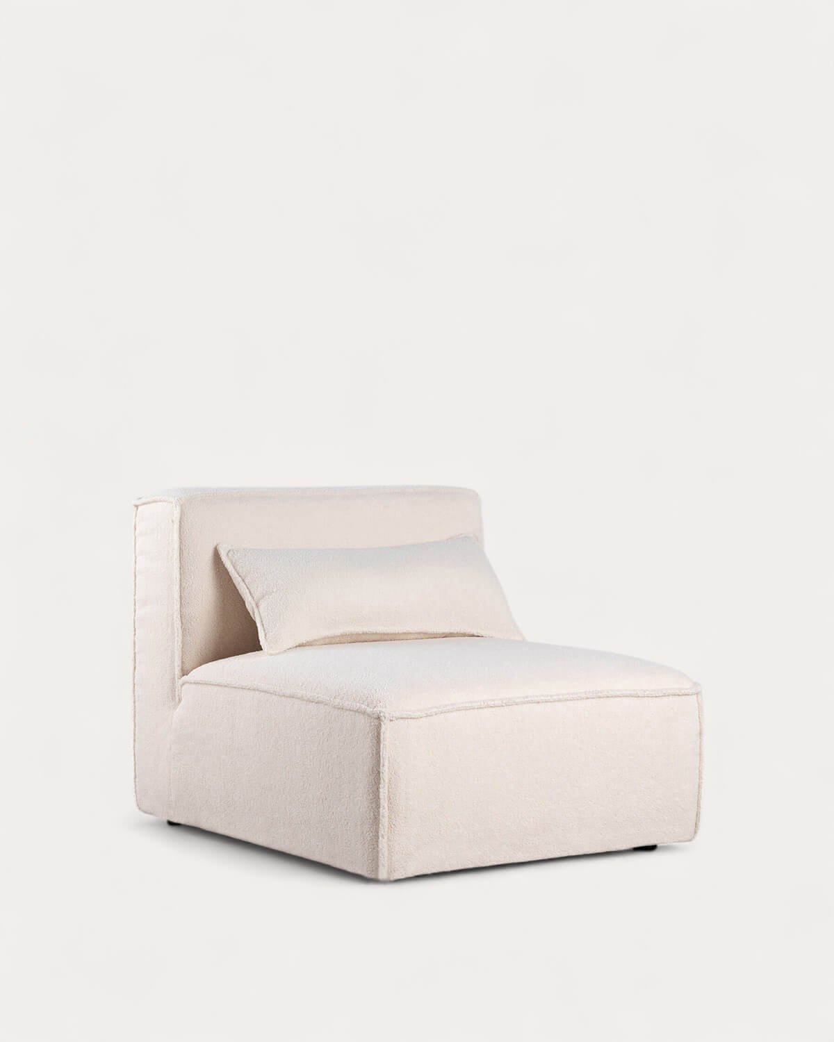 Canapé Modulable 3 Pièces avec 2 Fauteuils d'Angle et Pouf en Tissu Bouclé Kilhe, image de la gelerie 4