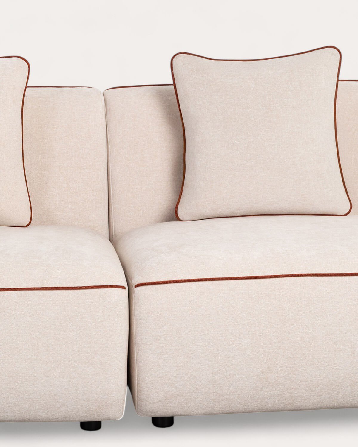 Fauteuil Canapé Modulable 3 Pièces avec Pouf Rond en Tissu Ilham, image de la gelerie 6