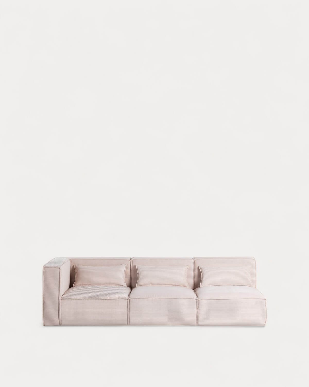 Canapé Modulable d'Angle 3 Pièces avec 2 Fauteuils en Velours Côtelé Épais Kilhe 