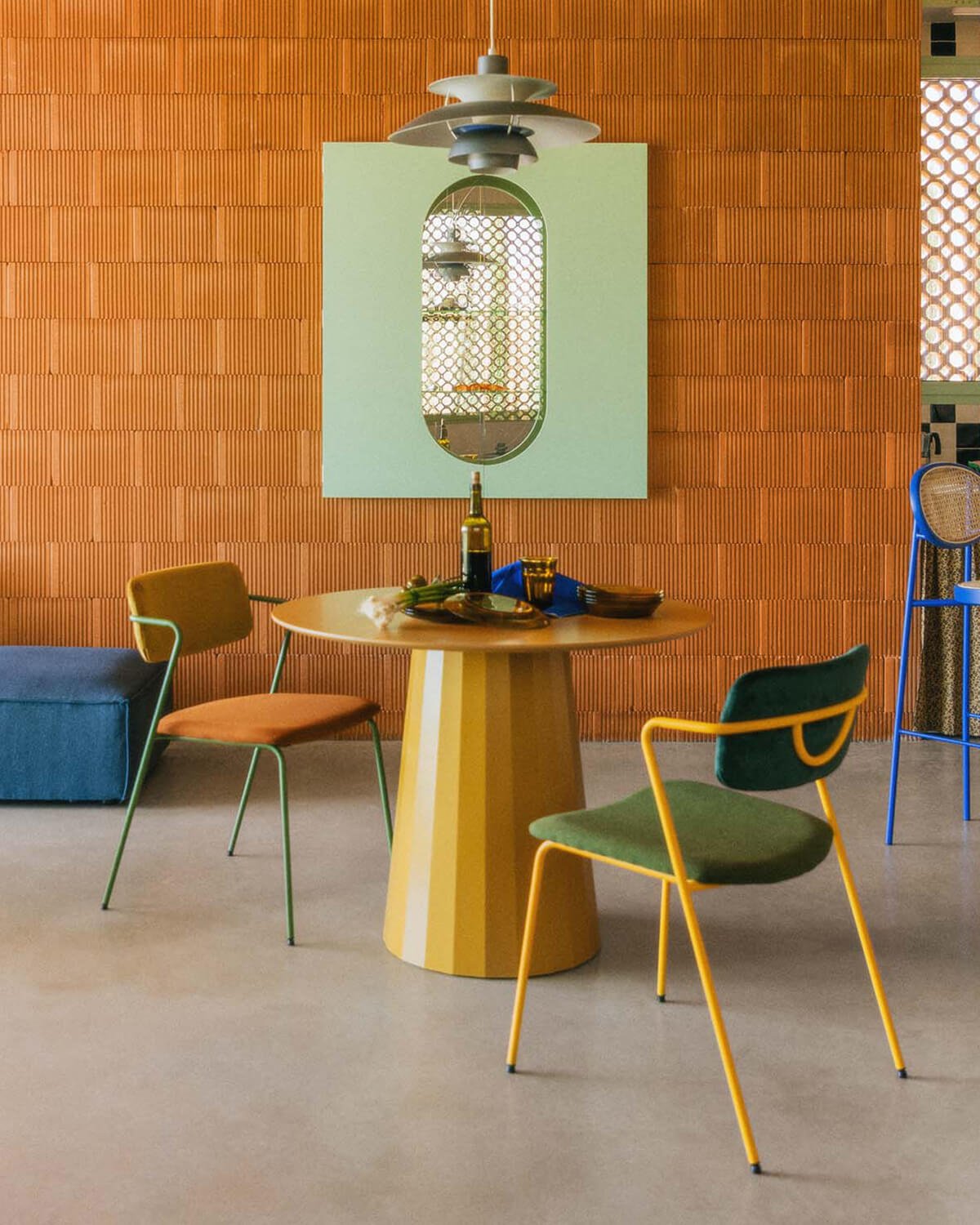 Table à Manger Ronde en Bois et Métal (Ø100 cm) Irem, image de la gelerie 2