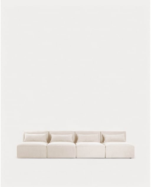 Canapé Modulable 4 Pièces en Tissu Boucle Kilhe