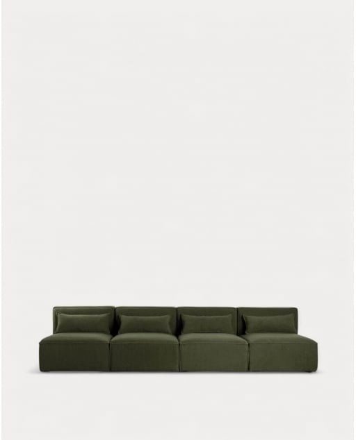Canapé modulaire 4 pièces en tissu bouclé Kilhe