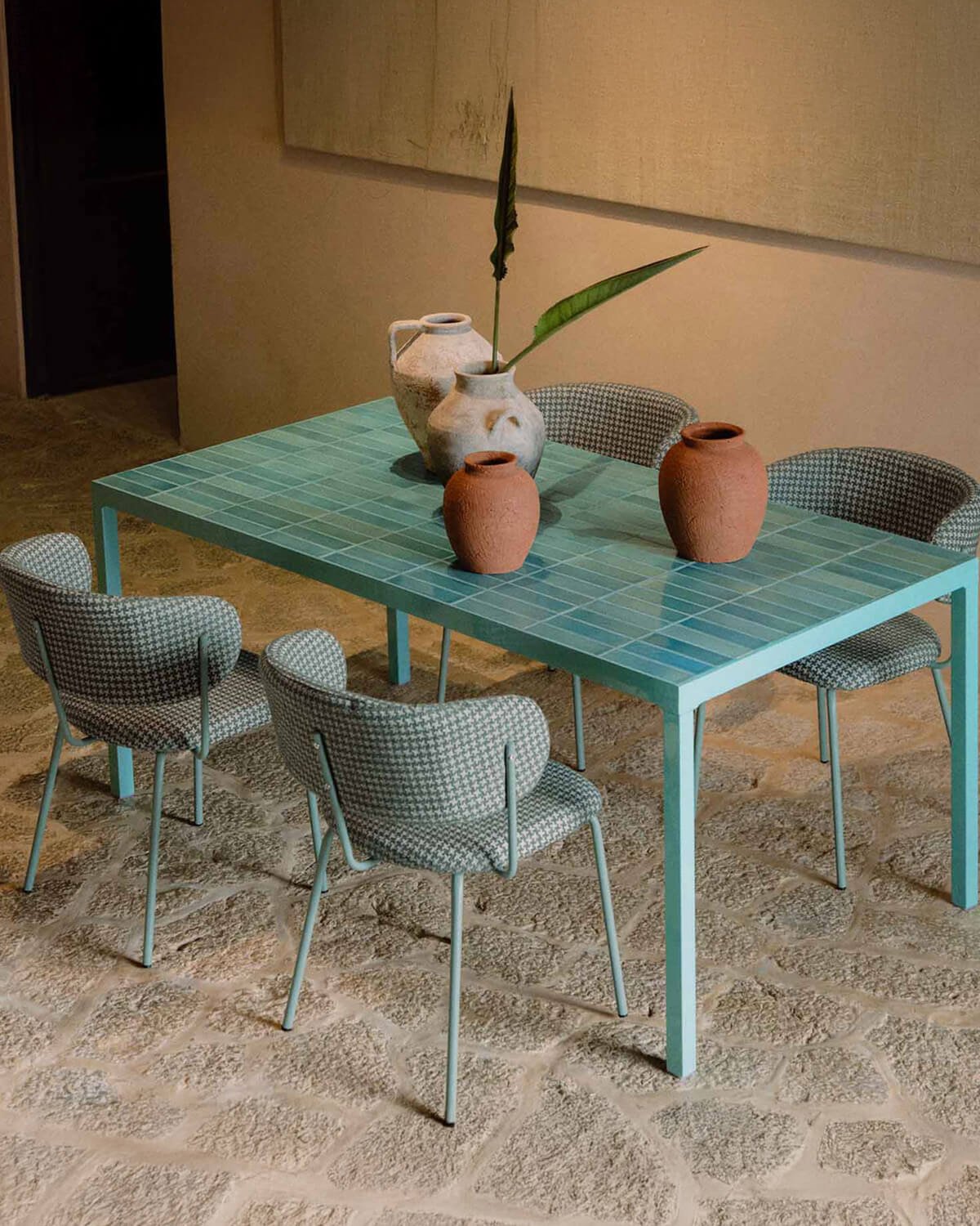 Table à Manger Rectangulaire en Métal et Céramique (180x93 cm) Zafiro, image de la gelerie 2