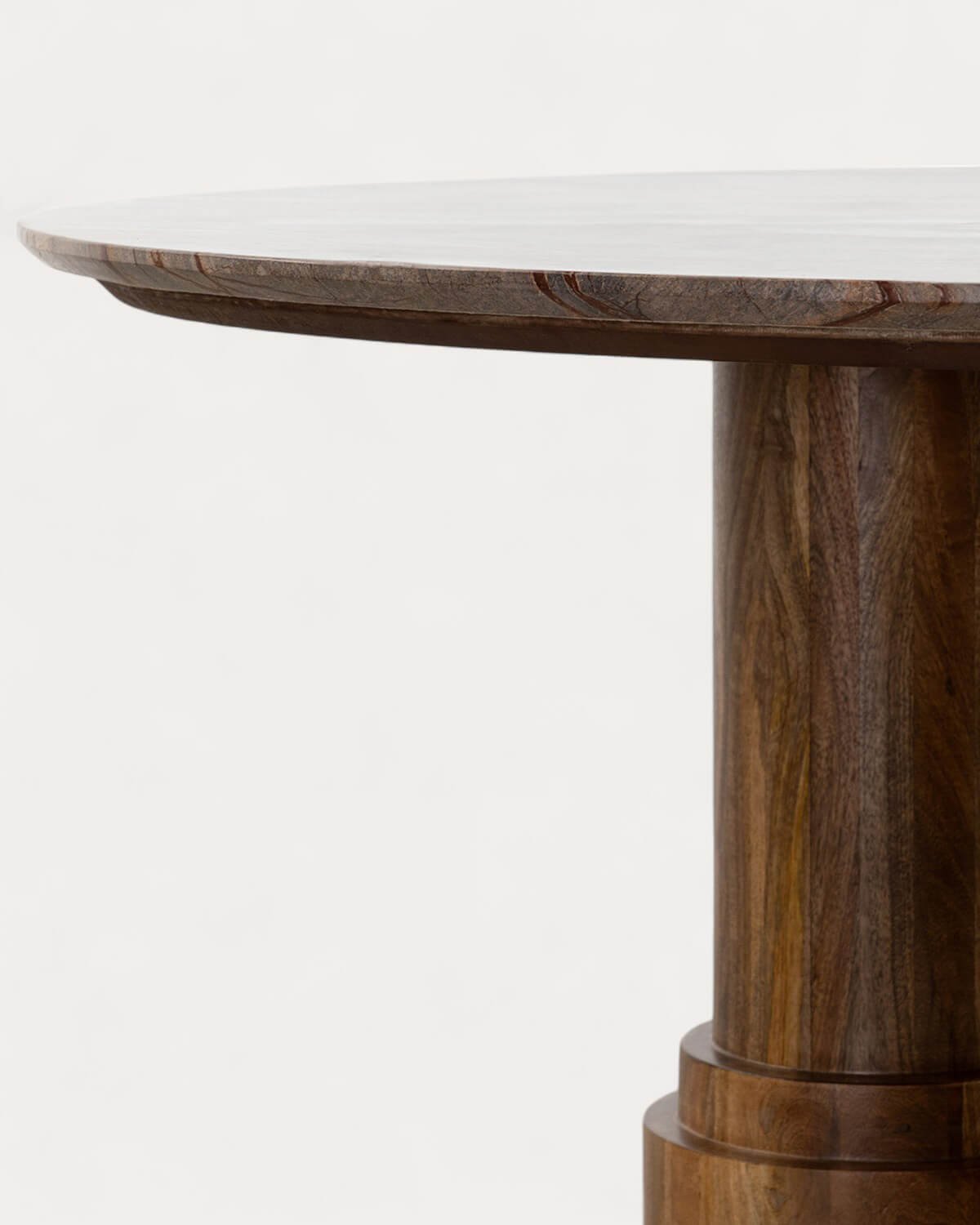 Table à Manger Ronde en Marbre Bidasar et Bois de Manguier (Ø140 cm) Atenas, image de la gelerie 7