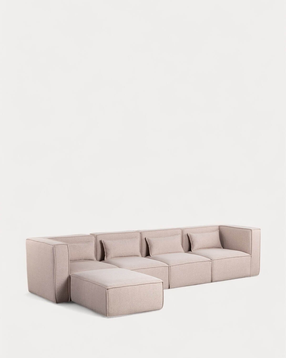 Canapé Modulable 4 pièces avec 2 Fauteuils d'Angle et Pouf en Tissu Kilhe , image de la gelerie 1