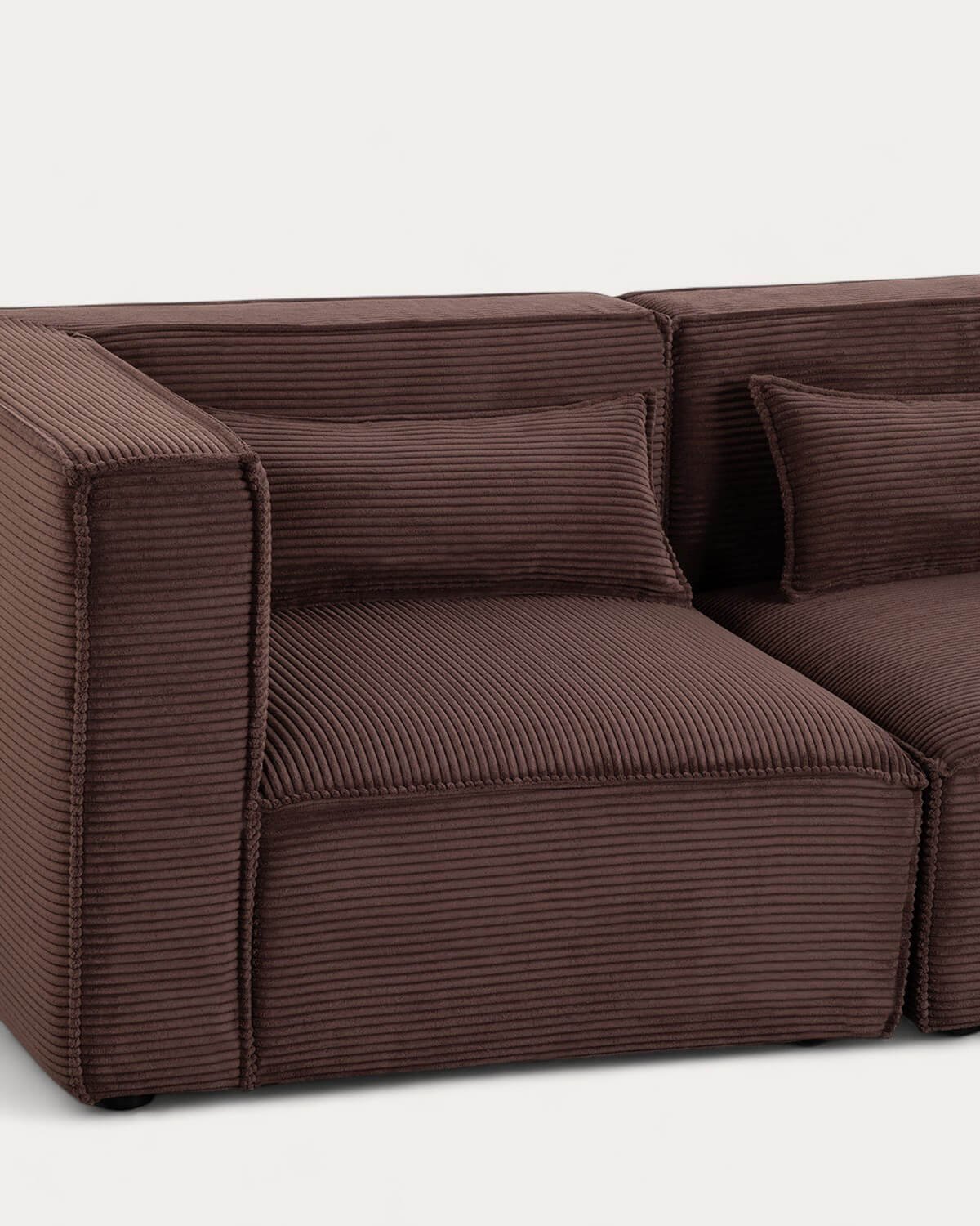 Canapé Modulable 4 Pièces avec 2 Fauteuils d'Angle en Velours Côtelé  Épais Kilhe, image de la gelerie 4