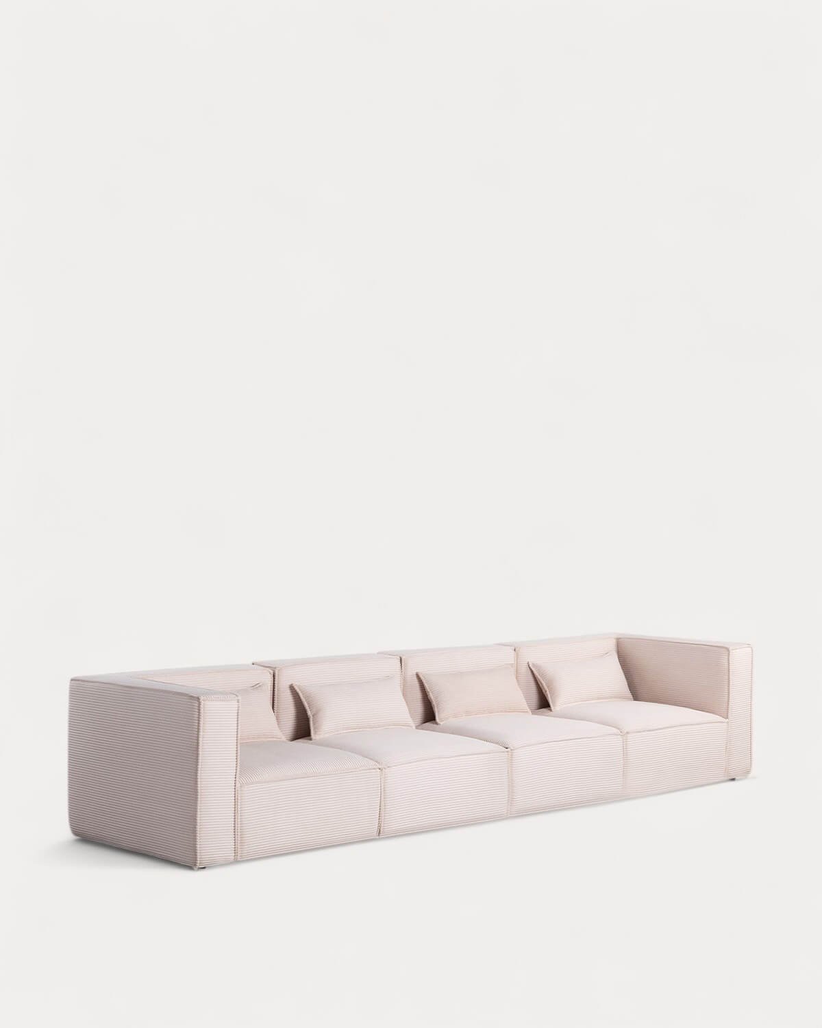 Canapé Modulable 4 Pièces avec 2 Fauteuils d'Angle en Velours Côtelé  Épais Kilhe, image de la gelerie 1