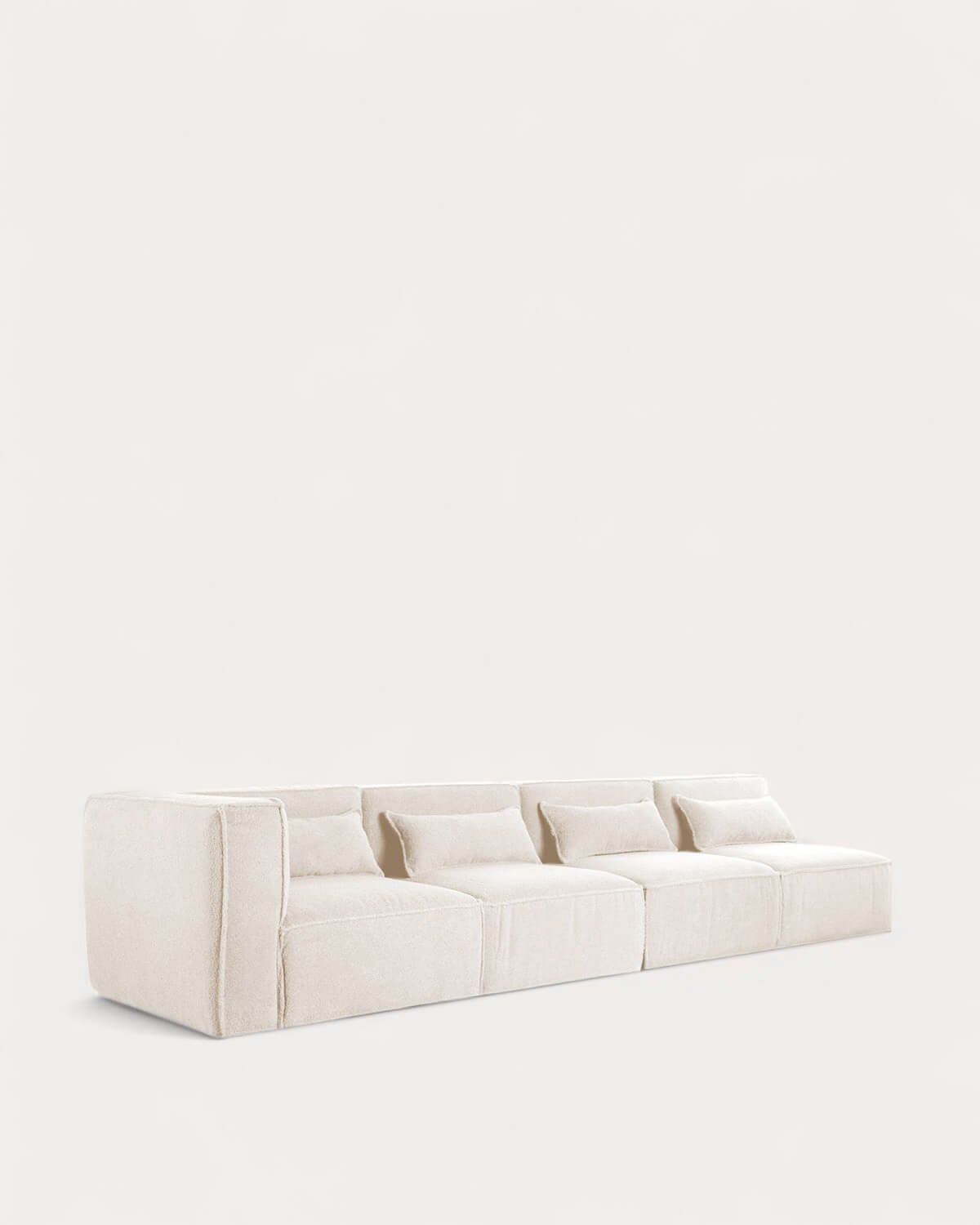 Canapé Modulable 4 Pièces avec 3 Fauteuils en Tissu Bouclé Kilhe, image de la gelerie 1