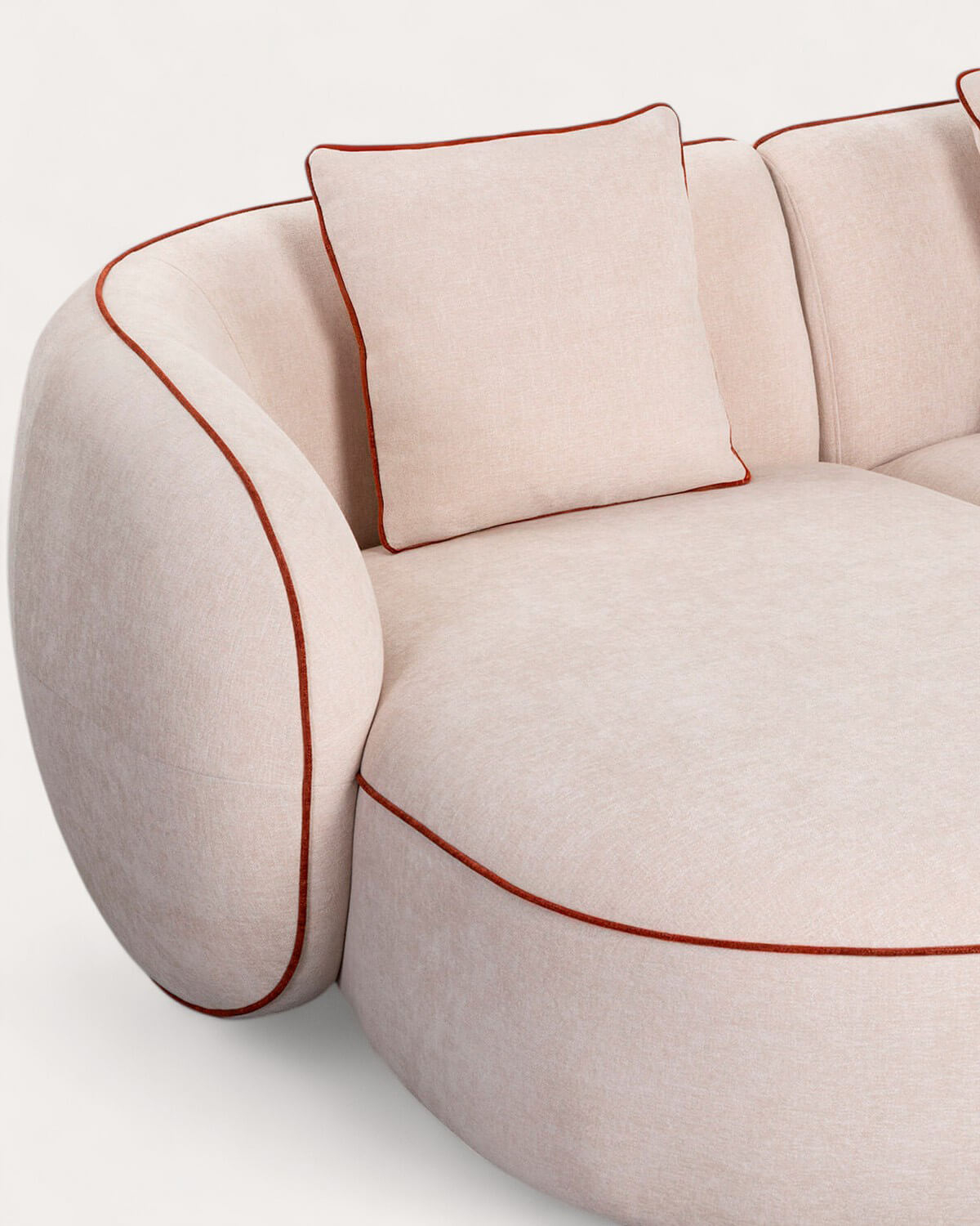 Canapé Modulable 5 Pièces avec 2 Méridiennes et Pouf Rond en Tissu Ilham , image de la gelerie 8