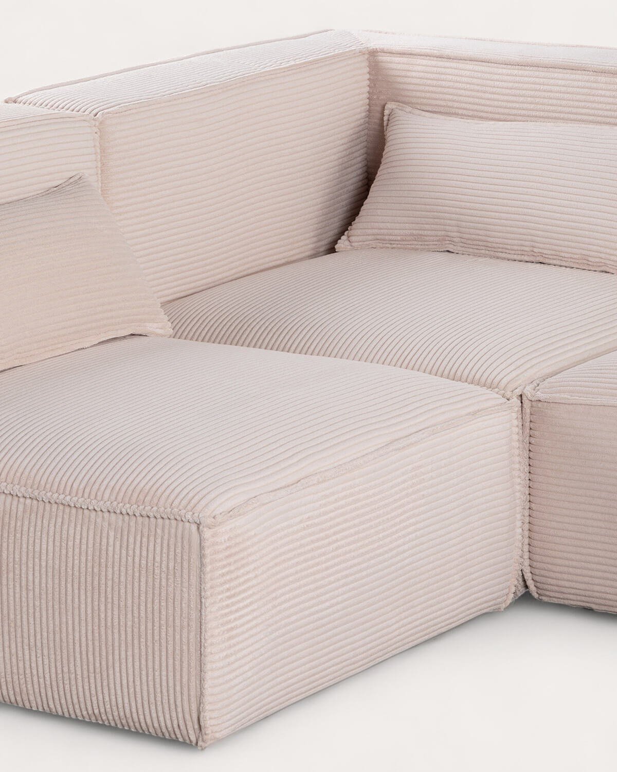  Canapé Modulable 5 Pièces avec 2 Fauteuils d'Angle et un Pouf en Velours Côtelé Épais Kilhe, image de la gelerie 5