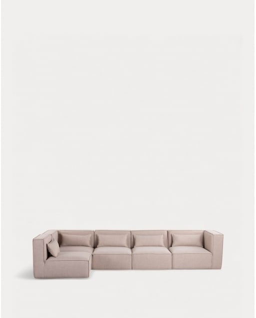 Canapé Modulable 5 pièces avec 2 Fauteuils d'Angle en Tissu Kilhe