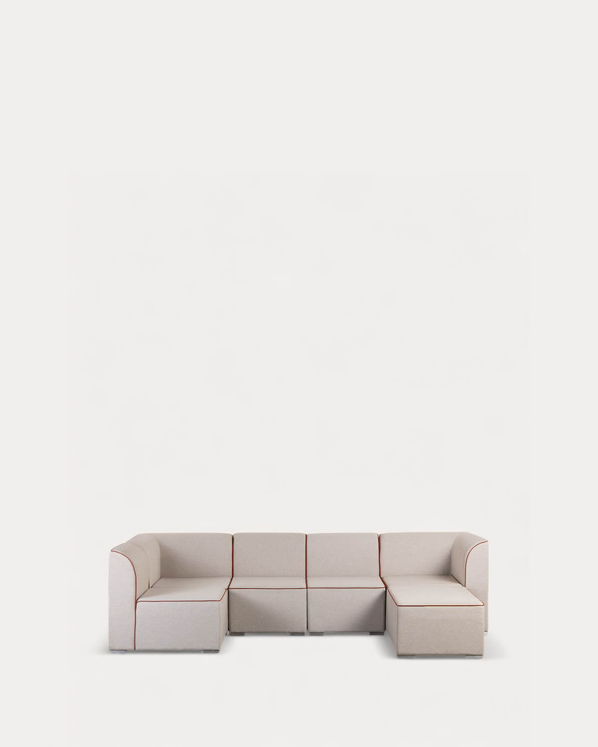 Canapé de Jardin Modulable 5 Pièces avec 2 Coins et 3 Fauteuils avec Pouf en Tissu Lagos