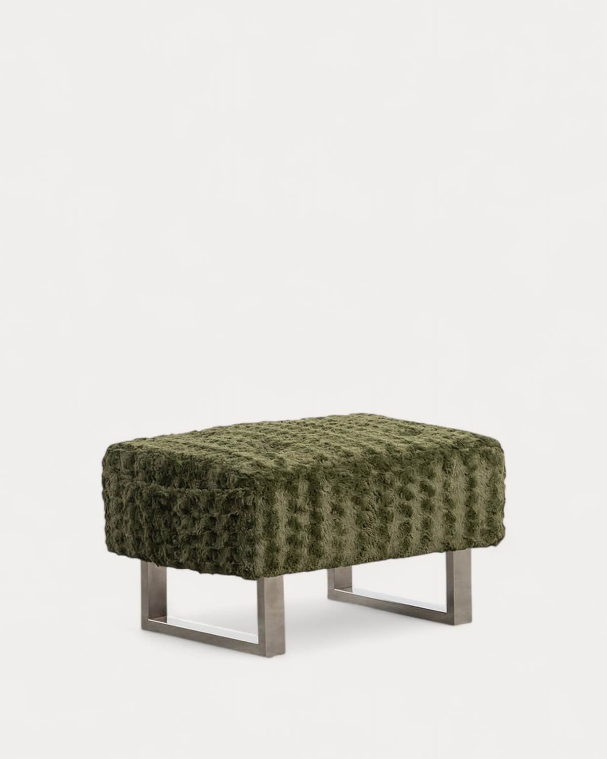 Puff de Repose-Pieds en Tissu à Fourrure des Années 70s Furry, image de la gelerie 1