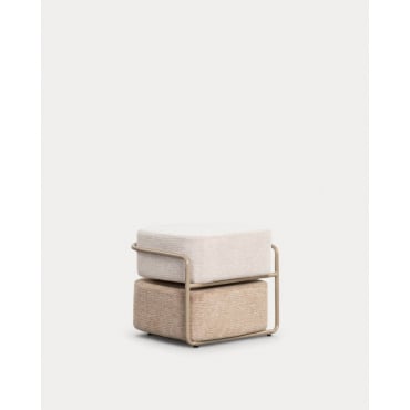 Pouf Rectangulaire avec Coussin Amovible en Tissu Elin Soft