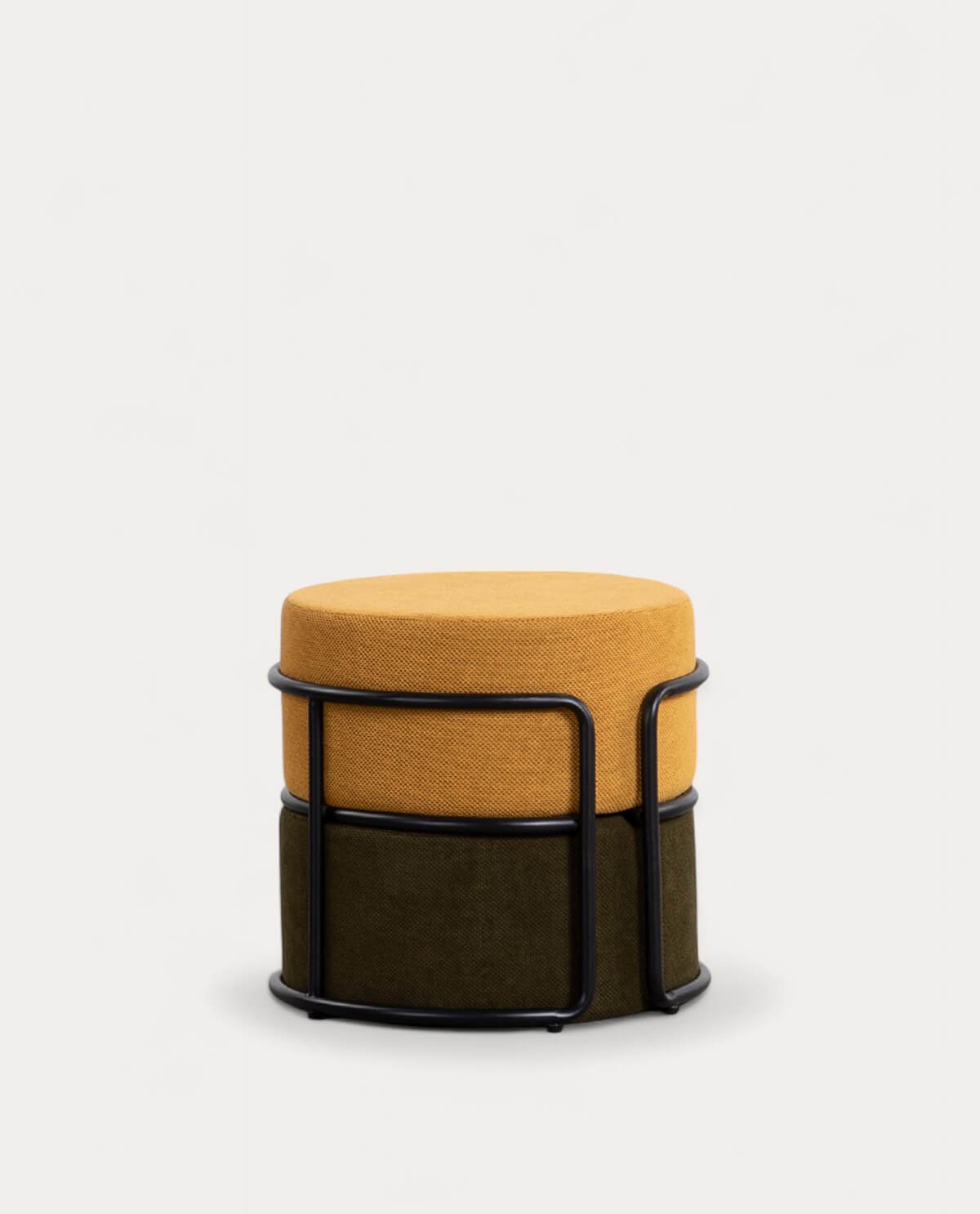 Pouf Rond avec Coussin Amovible en Tissu Aixa, image de la gelerie 1