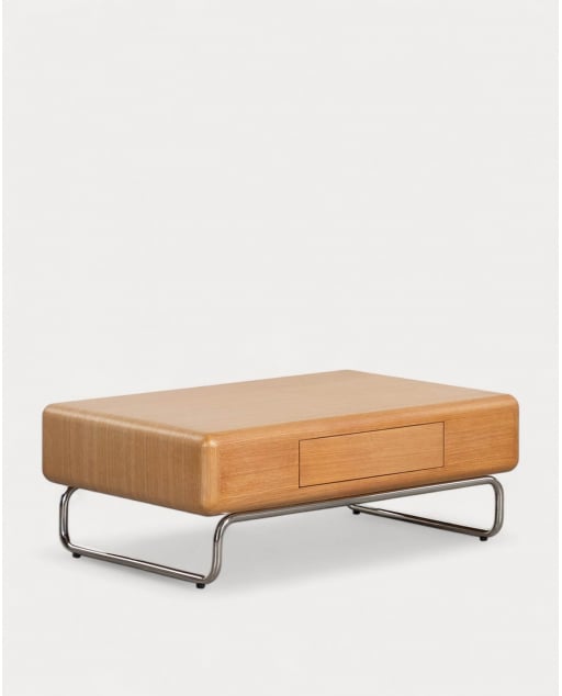 Table Basse Rectangulaire en Bois et Métal (110x70 cm) Candela