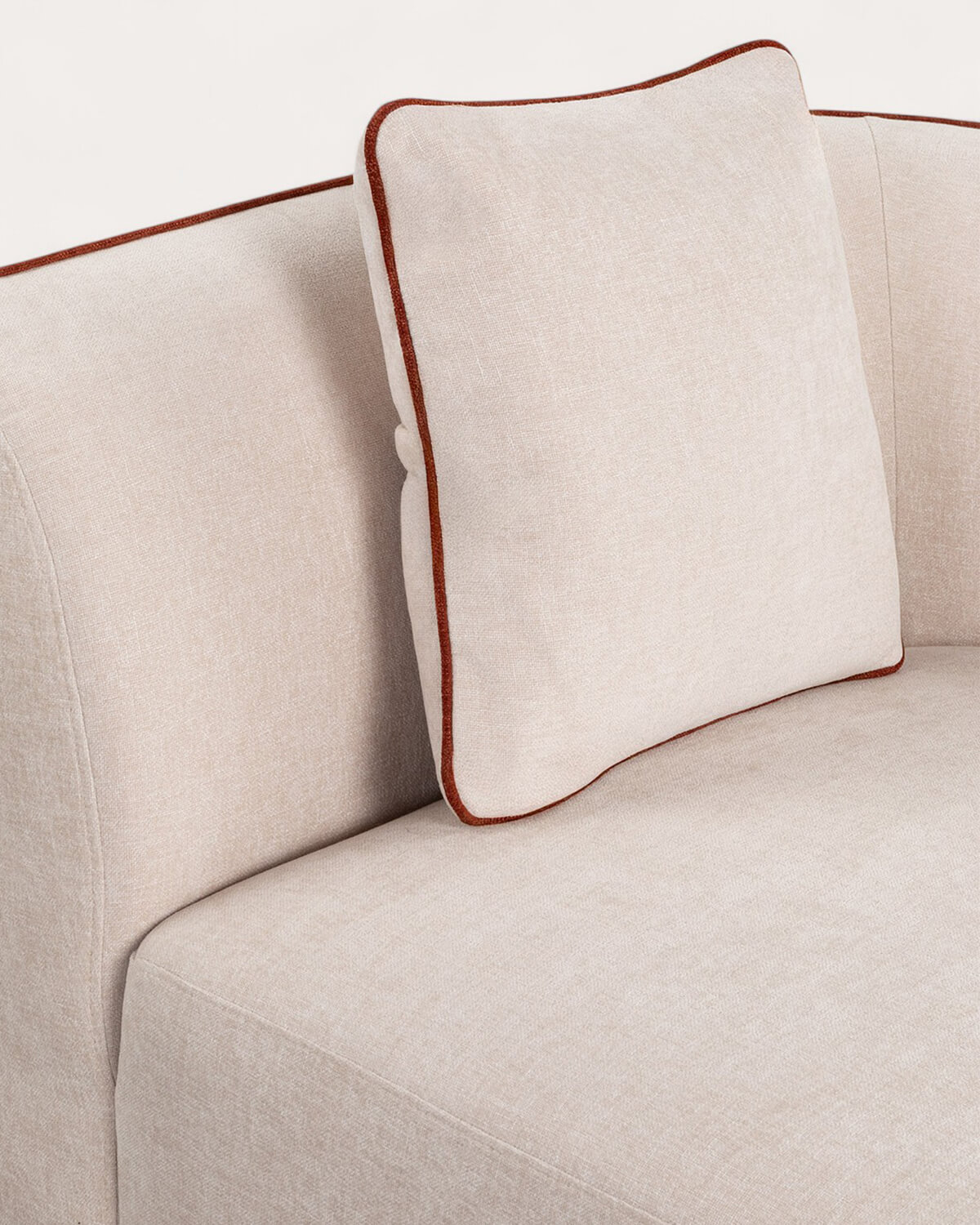 Fauteuil D'Angle avec Pouf Rond en Tissu Ilham , image de la gelerie 6