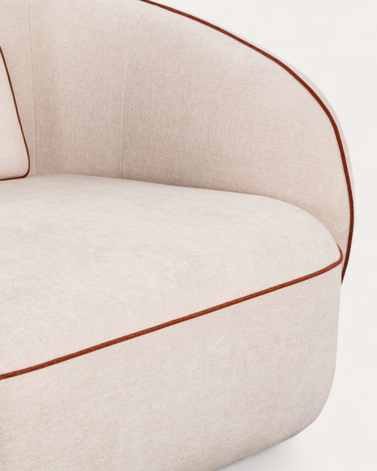 Fauteuil D'Angle avec Pouf Rond en Tissu Ilham , image de la gelerie 8