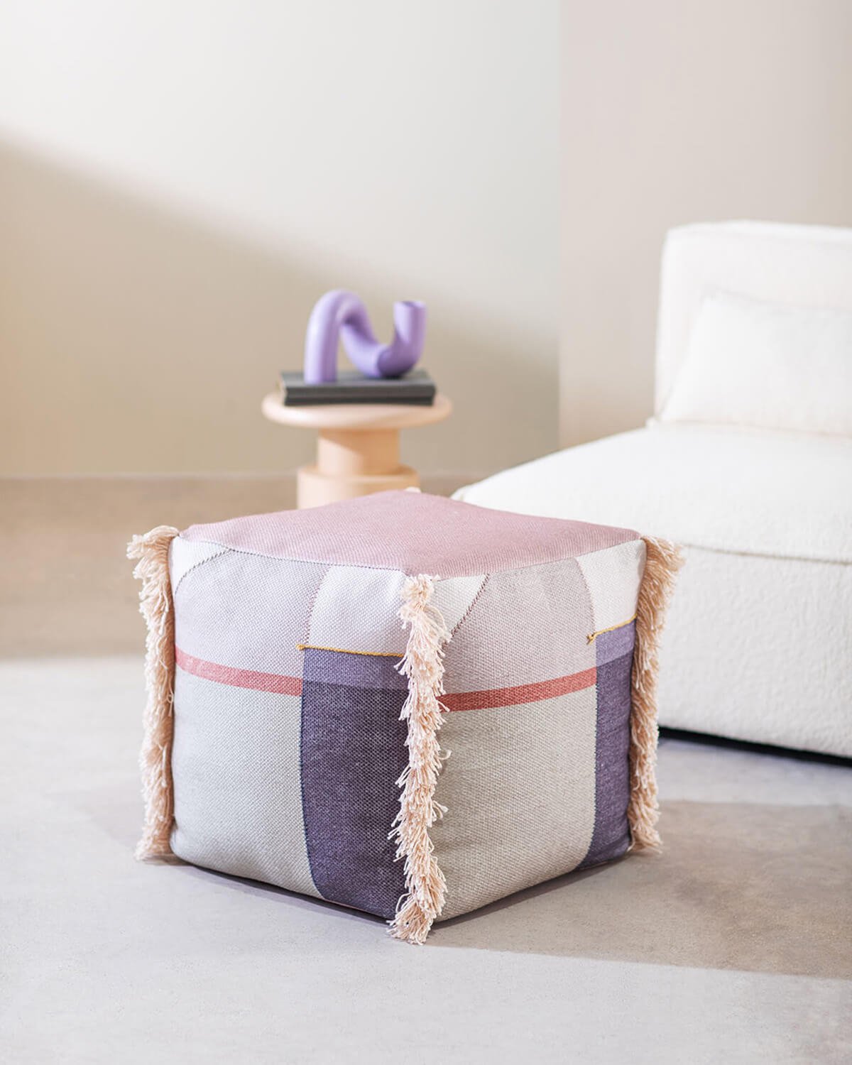 Pouf Carré en Tissu Nely , image de la gelerie 2