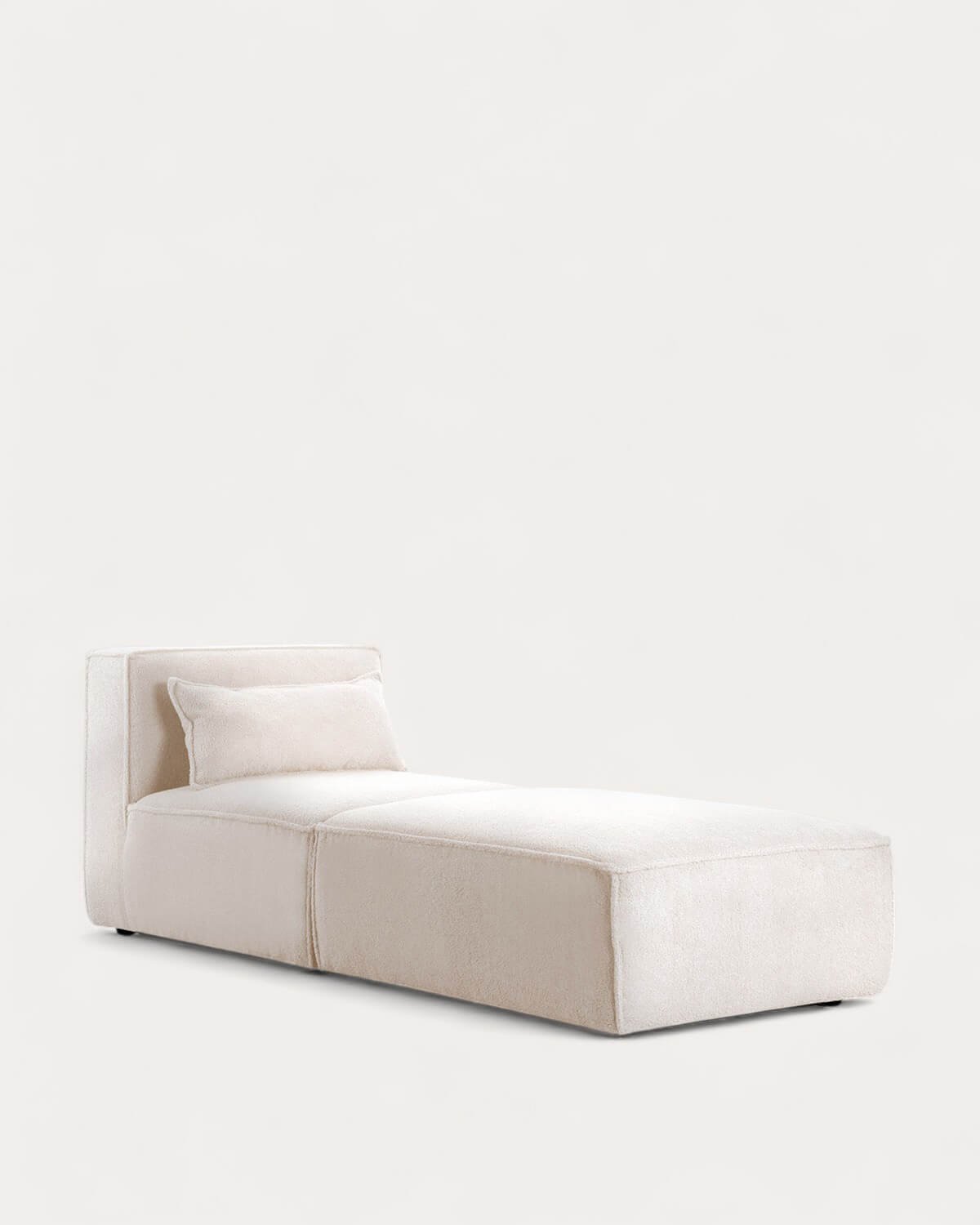 Fauteuil Modulable avec Pouf en Tissu Bouclé Kilhe