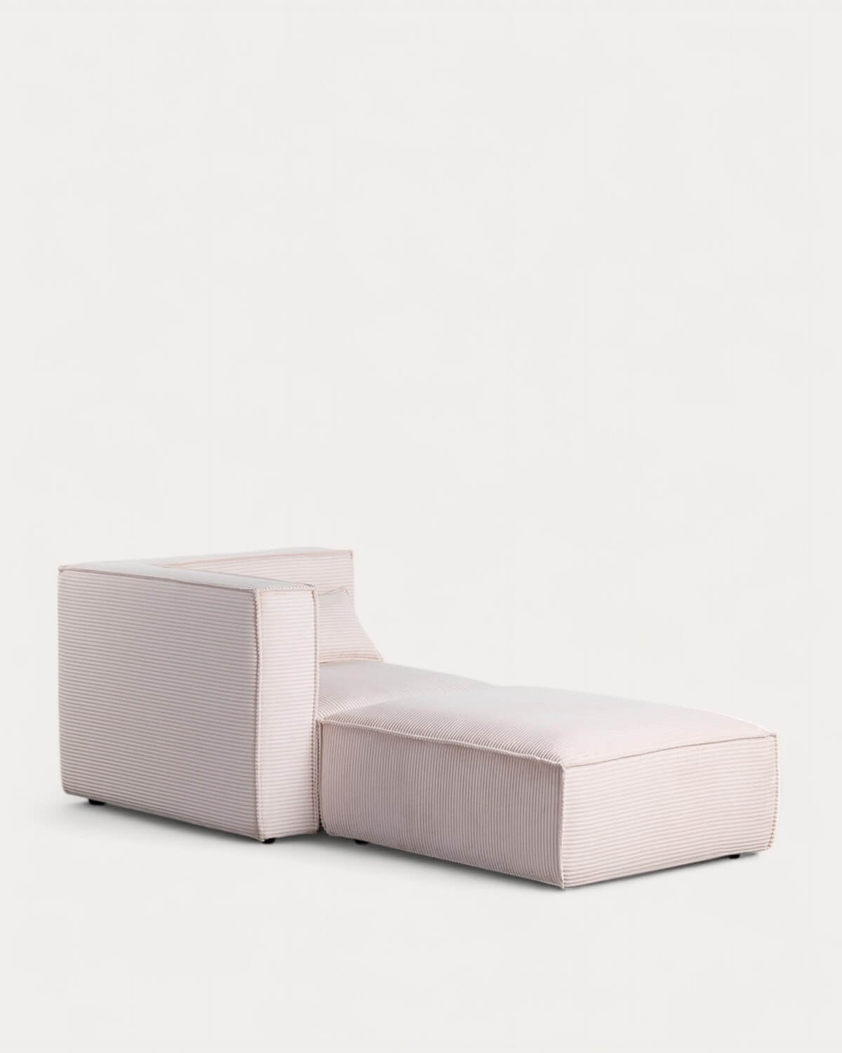 Fauteuil d'Angle Modulaire avec Pouf en Velours Côtelé Épais Kilhe  , image de la gelerie 1