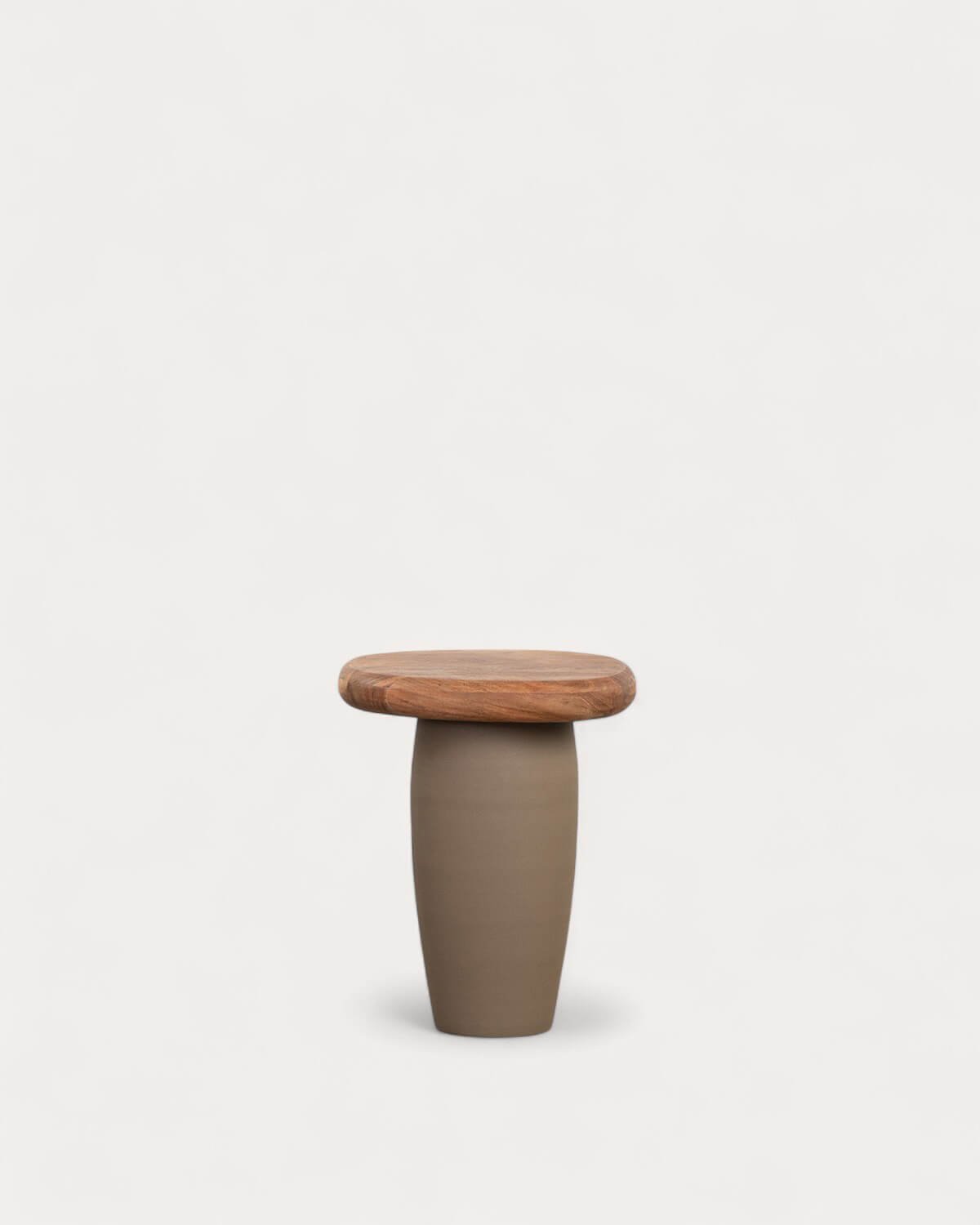 Table d'Appoint ovale en Bois d'Acacia et Métal (40,5x38 cm) Tricia, image de la gelerie 1