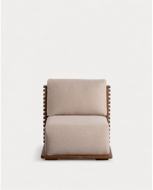 Pack de 2 Chaises de Jardin en Bois d'Acacia avec Coussins en Tissu Hazan