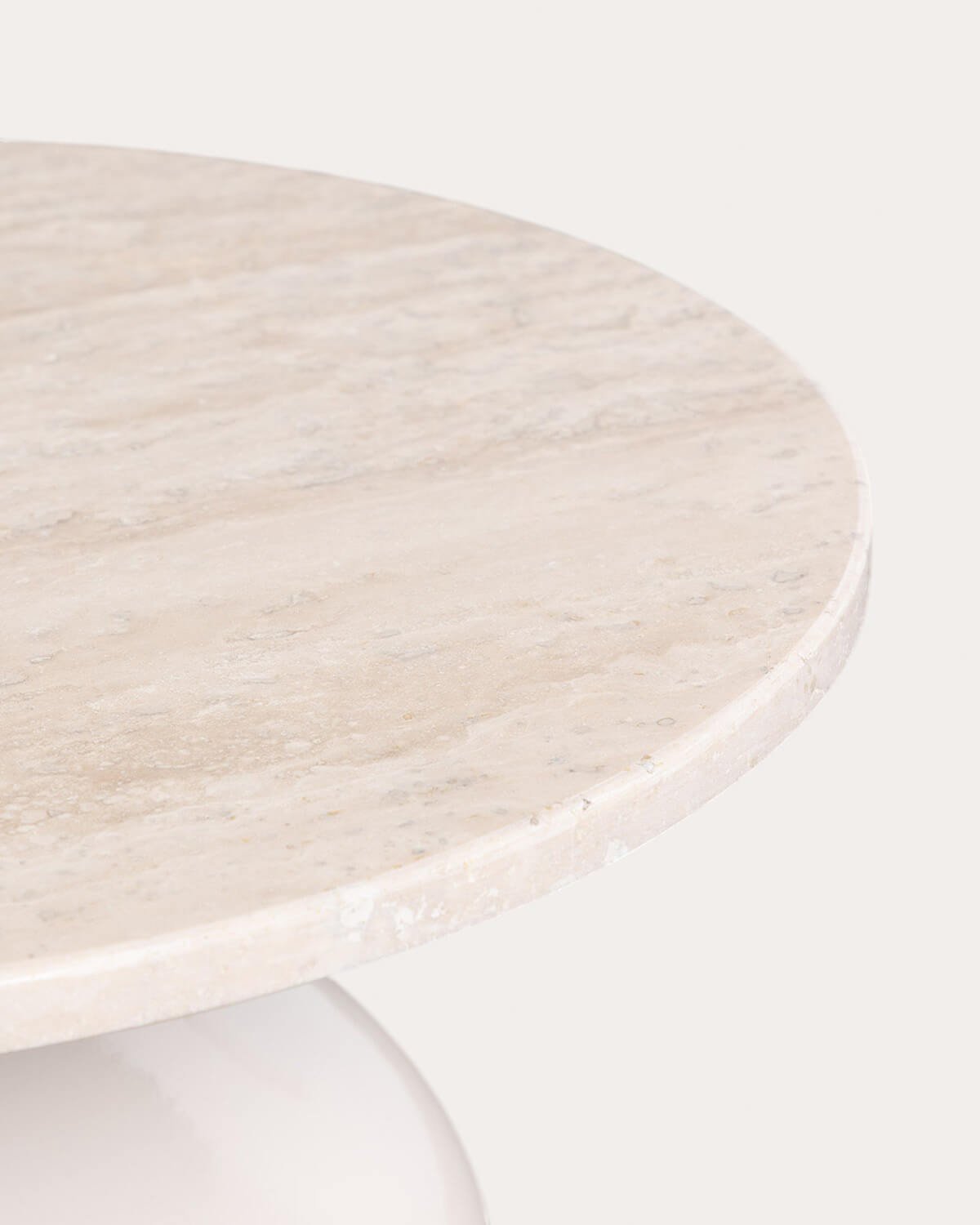 Table d'Appoint Ronde en Marbre Travertin et Métal (Ø45 cm) Meryn, image de la gelerie 4