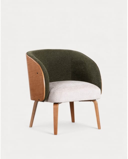 Pack 2 Fauteuils Bois et Tissu Meria