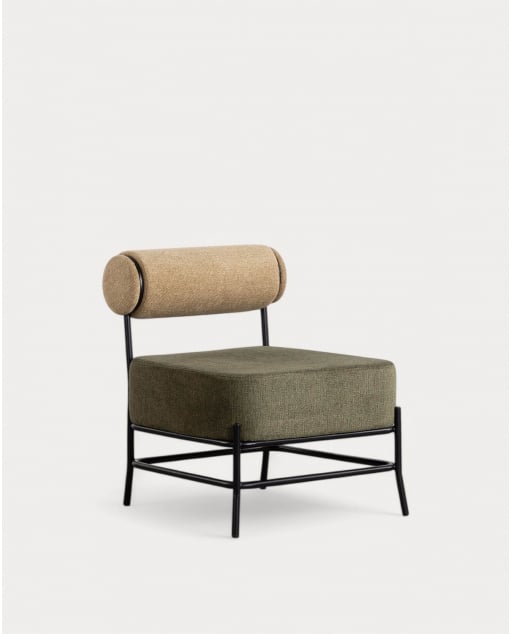 Pack 2 Fauteuils en Tissu et Métal Elin