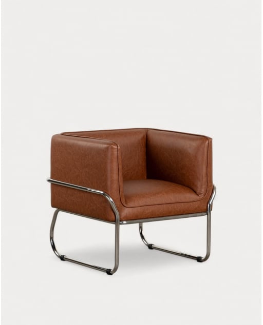 Pack 2 Fauteuils Marcellus Similicuir et Métal