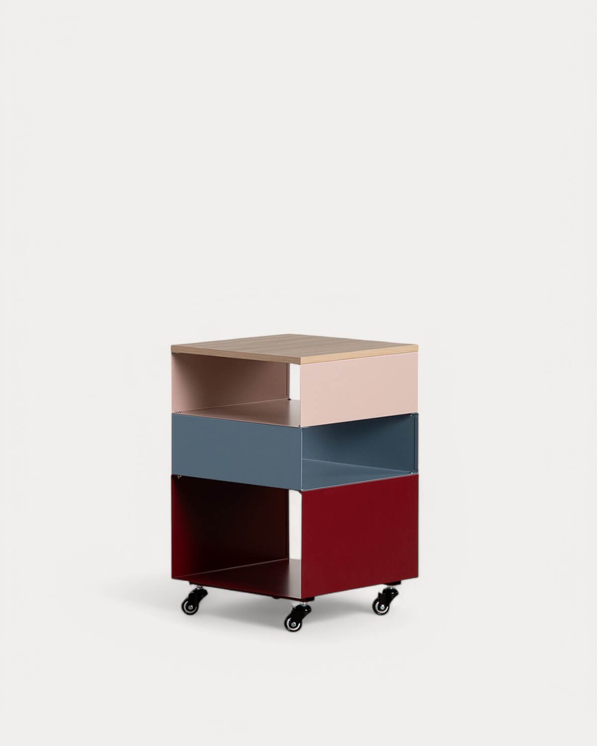 Table d'Appoint avec Roulettes et Rangement en Métal (40x40 cm) Aron, image de la gelerie 1