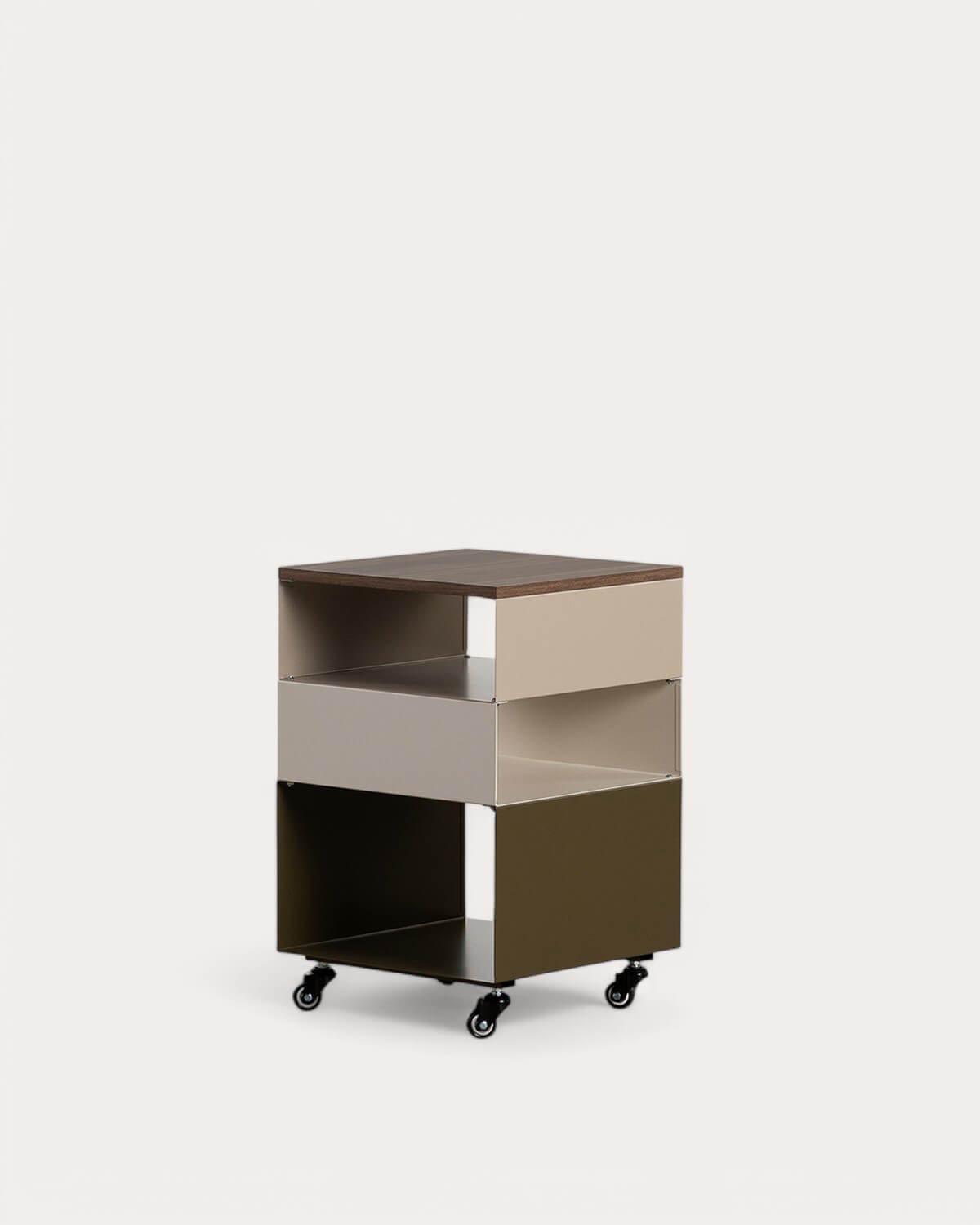 Table d'Appoint avec Roulettes et Rangement en Métal (40x40 cm) Aron, image de la gelerie 1