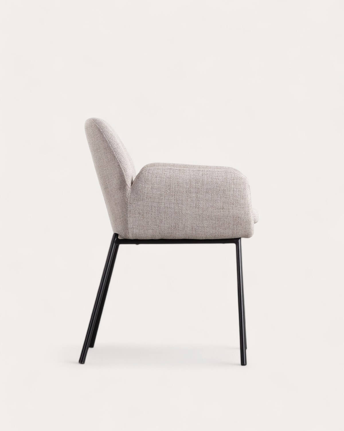 Chaise de Salle à Manger en Métal avec Accoudoirs et Tissu Eider, image de la gelerie 4