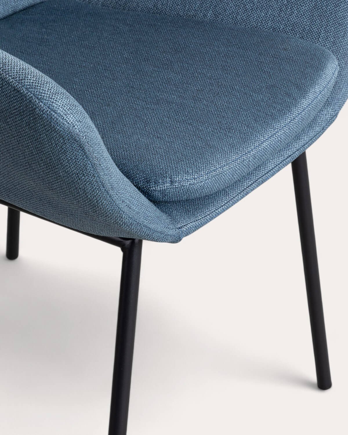 Chaise de Salle à Manger en Métal avec Accoudoirs et Tissu Eider, image de la gelerie 6