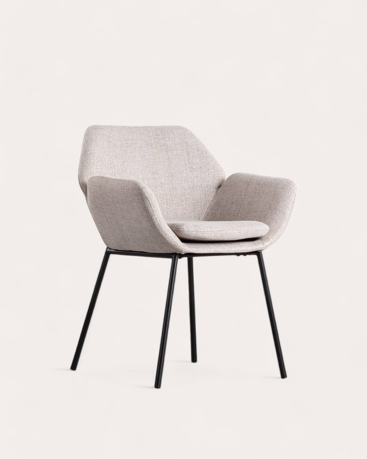 Pack 2 Chaises de Salle à Manger en Métal avec Accoudoirs et Tissu Eider, image de la gelerie 1