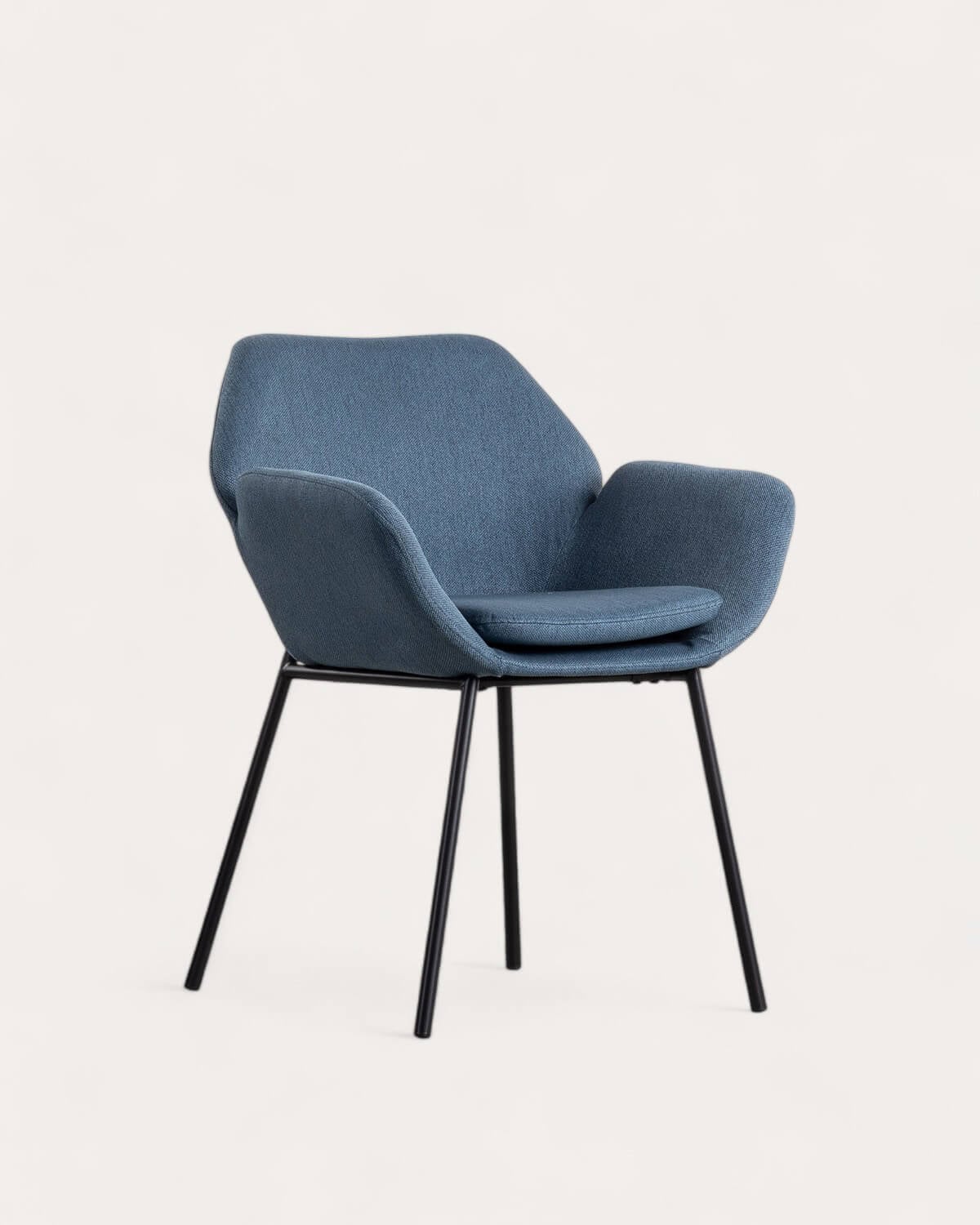 Pack 4 Chaises de Salle à Manger en Métal avec Accoudoirs et Tissu Eider, image de la gelerie 1