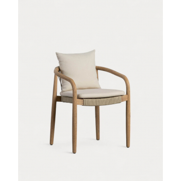 Chaise de Salle à Manger en Bois d'Acacia avec Coussin Loli