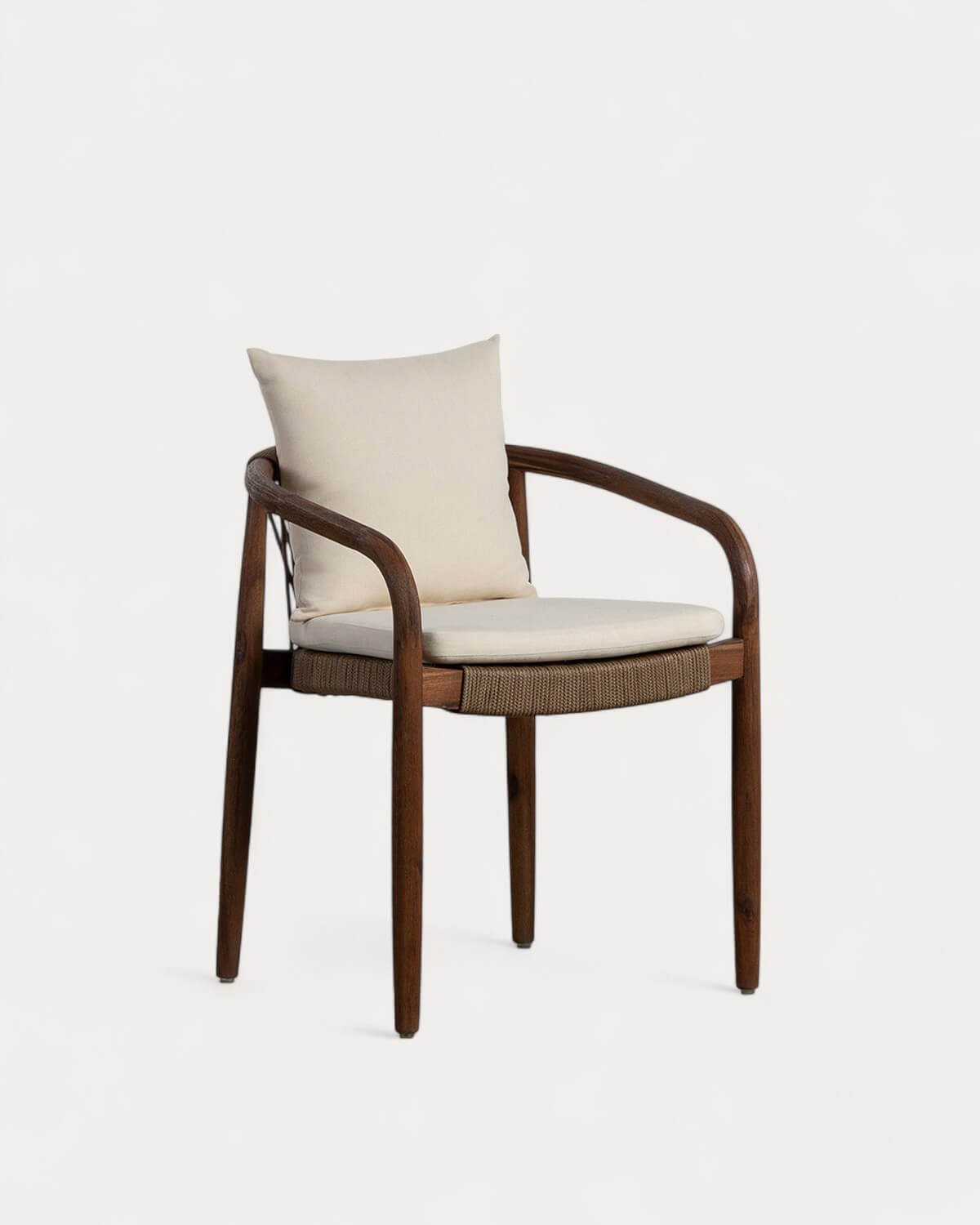 Chaise de Salle à Manger en Bois d'Acacia avec Coussin Loli, image de la gelerie 1