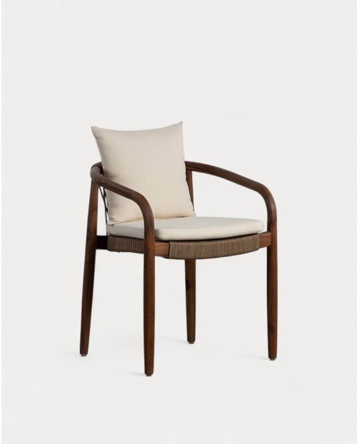 Chaise de Salle à Manger en Bois d'Acacia avec Coussin Loli