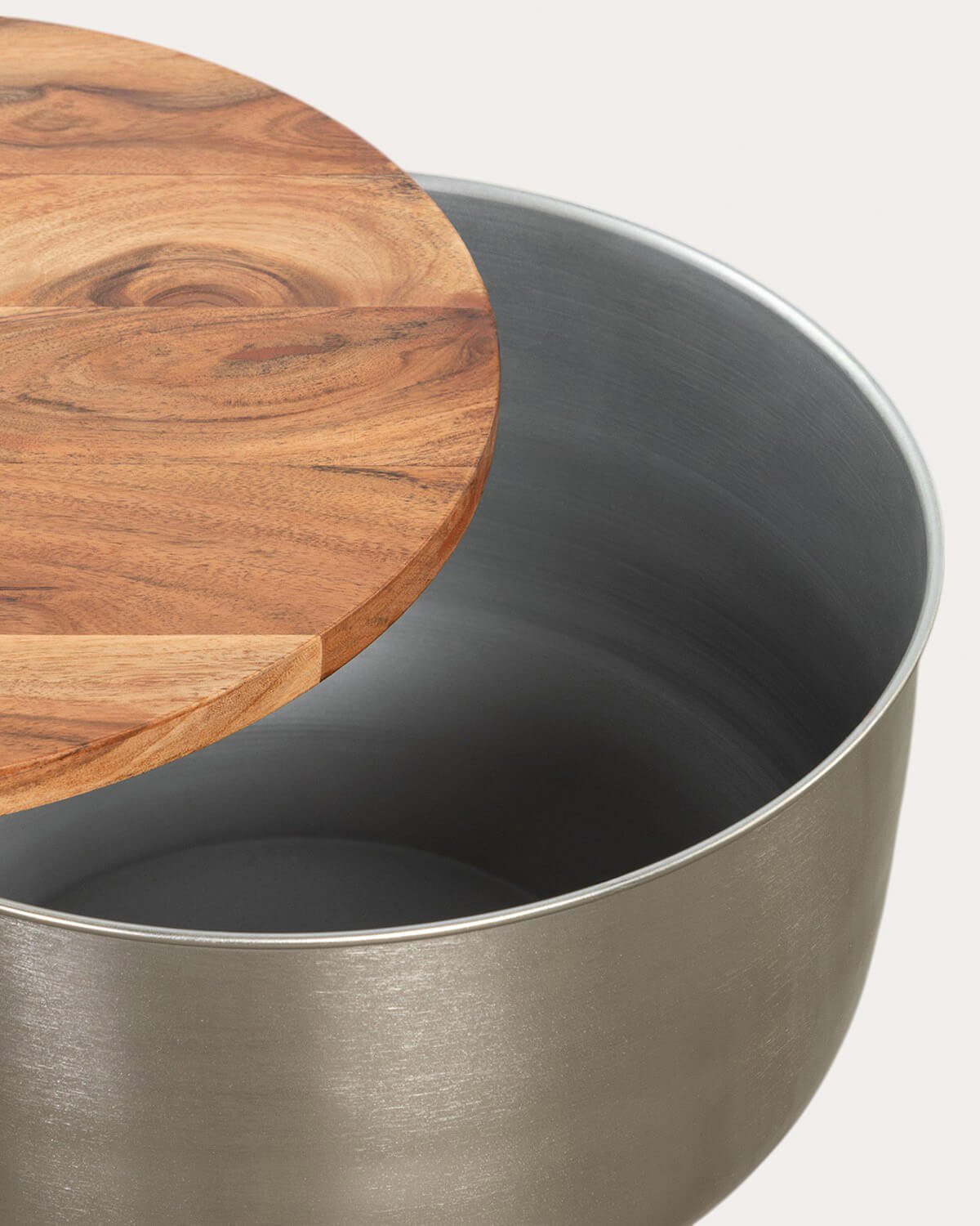 Table d'Appoint Ronde en Bois d'Acacia et Métal (Ø39 cm) Binchi, image de la gelerie 5