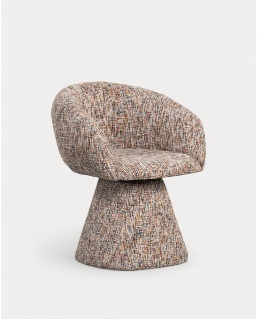 Chaise de Salle à Manger Pivotante en Tissu et Métal Laura