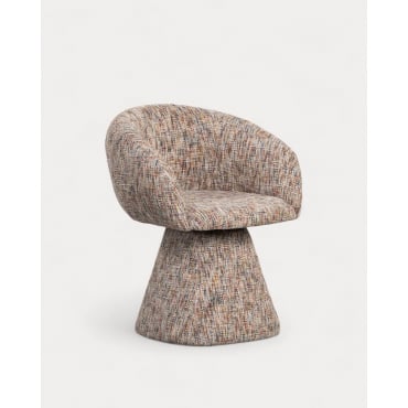 Chaise de Salle à Manger Pivotante en Tissu et Métal Laura