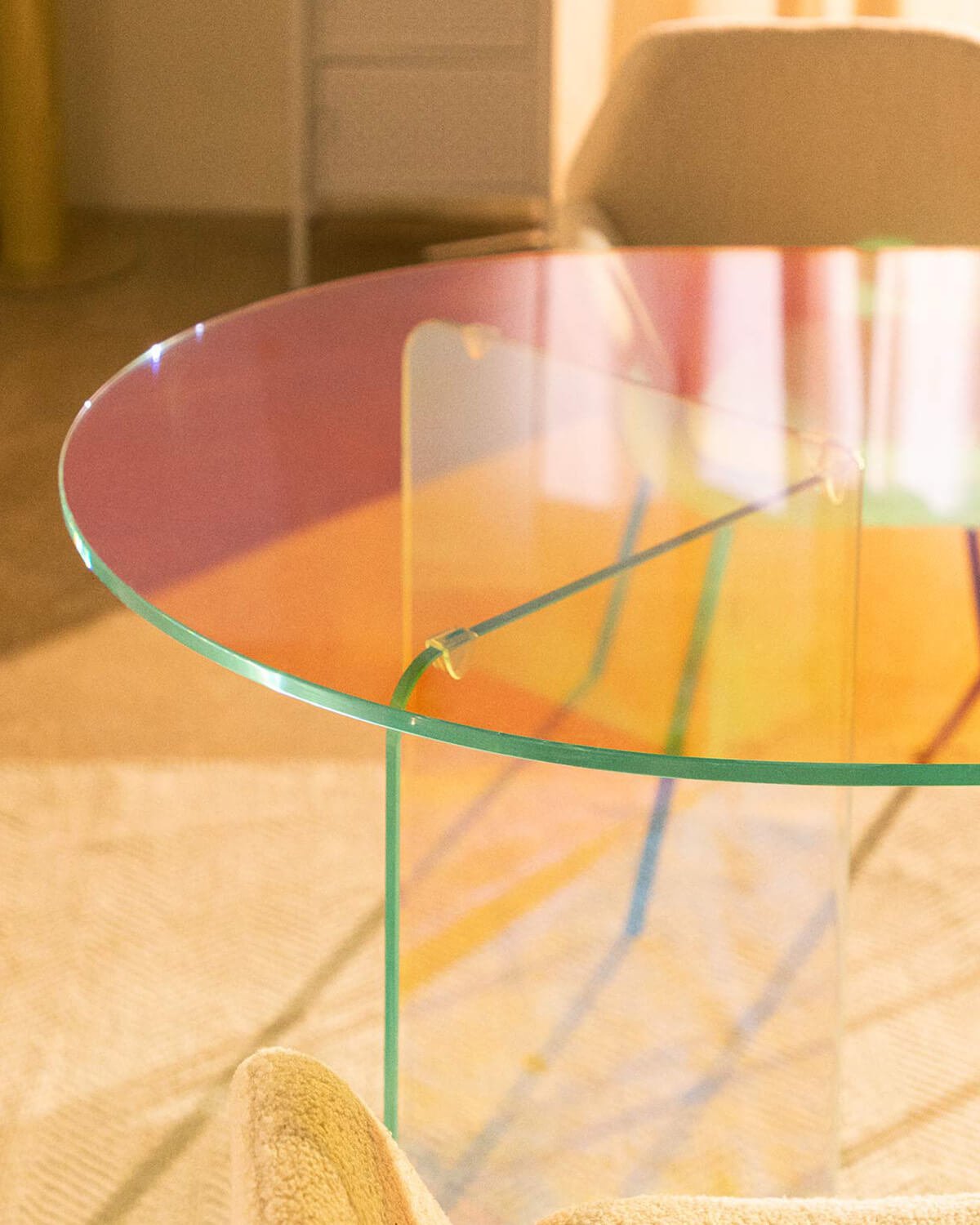 Table de Salle à Manger Ovale Irisé en Verre Trempé (200x90 cm) Iris, image de la gelerie 3